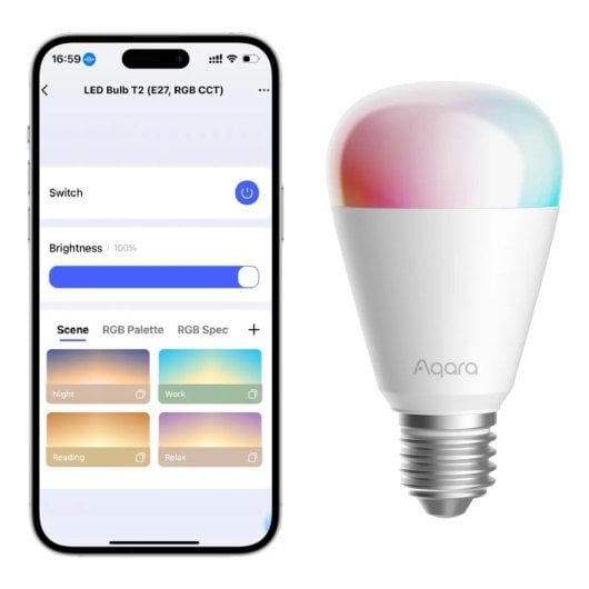 Bombilla inteligente Aqara E27 RGB 1100lm 10,5W CRI90 Zigbee/Bluetooth Alexa/Google HomeKit