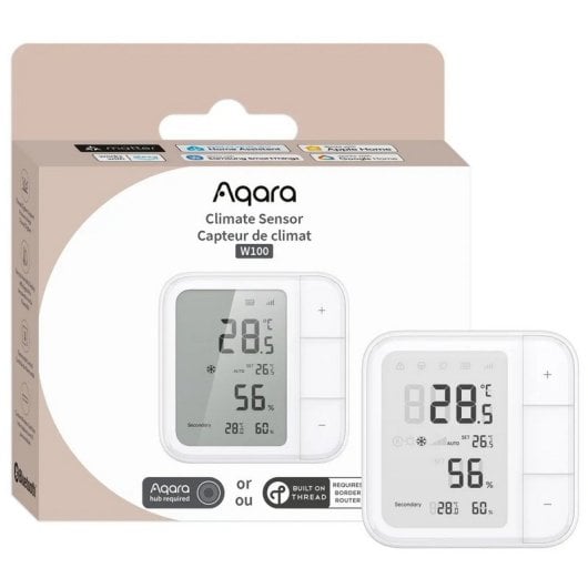 Sensore climatico Aqara W100 LCD da 3,4″ Dual Matter Thread Zigbee 3 pulsanti 9 azioni