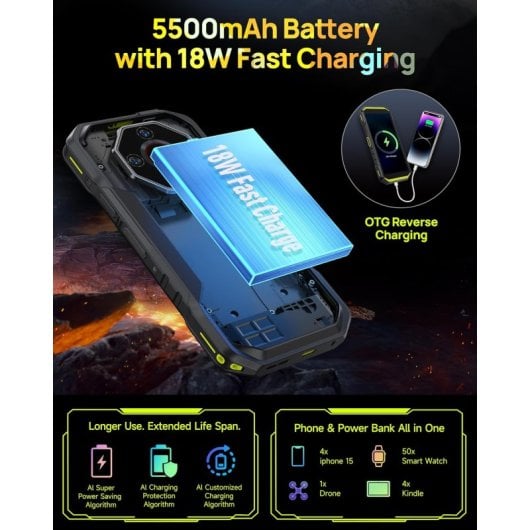 Ulefone Armor X32 12 Go RAM 128 Go Triple caméra Vision nocturne IP69K 5500 mAh