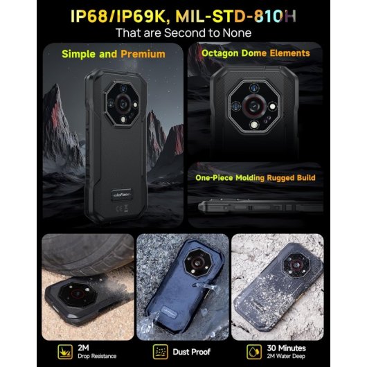 Ulefone Armor X32 12 Go 128 Go Vision nocturne IP68/IP69K Verre Gorilla NFC 5500 mAh