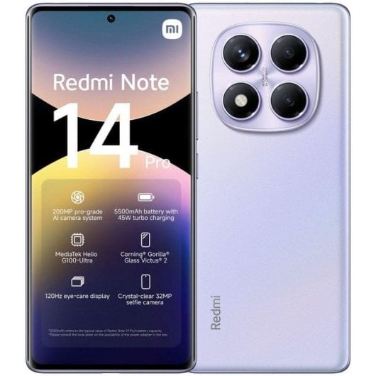 Xiaomi REDMI Note 14 Pro 4G 12GB 512GB 6.67" Lila Aurora