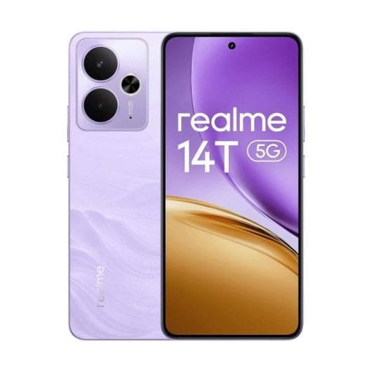 Smartphone Realme 14T 8GB 256GB 5G AMOLED 120Hz Batería 6000mAh Carga 45W Doble SIM Púrpura