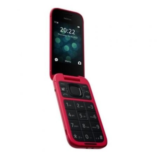 Móvil Nokia 2660 Flip Dual SIM 2.8? Rojo 128MB Botón Emergencia Bluetooth