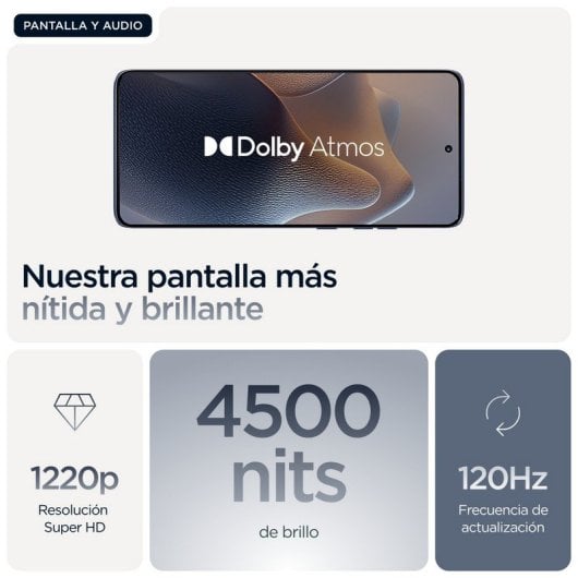 Smartphone Motorola Edge 60 Fusion 8GB 256GB 5G 6.67" POLED 120Hz Cámara Sony LYTIA OIS 50MP Azul