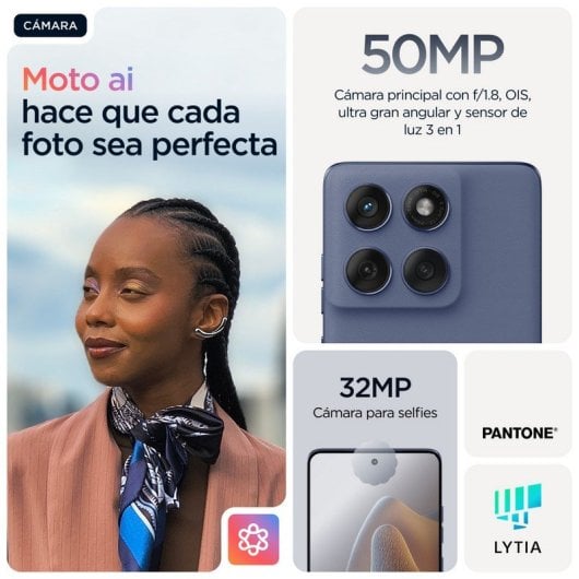 Smartphone Motorola Edge 60 Fusion 8GB 256GB 5G 6.67" POLED 120Hz Cámara Sony LYTIA OIS 50MP Azul