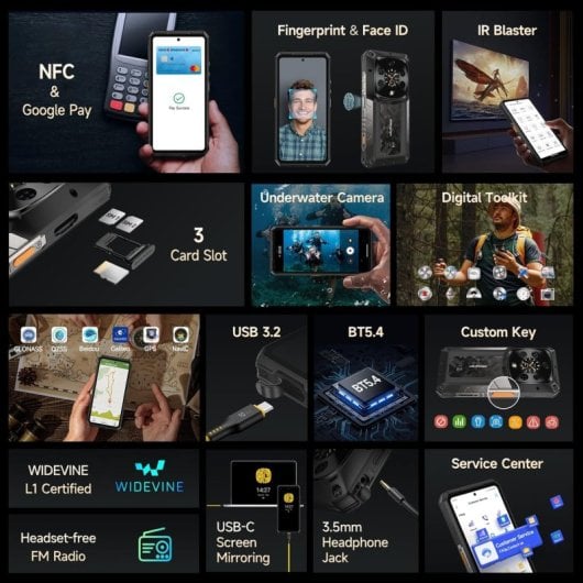 Ulefone Armor 28 ULTRA 32GB 1TB 5G Doble Pantalla Termografía IA Ultra Resistente