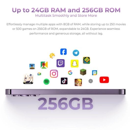 Oukitel P1 8GB 256GB 120Hz NFC Dual SIM Carga Rápida Android 14