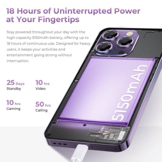 Oukitel P1 8GB 256GB 120Hz NFC Dual SIM Carga Rápida Android 14