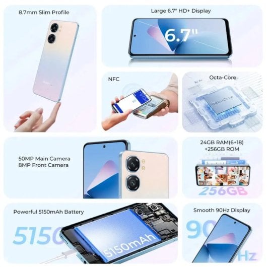 Oukitel C58 PRO 8GB 256GB Batería 5150mAh Pantalla 6.6? Cámara 50MP NFC