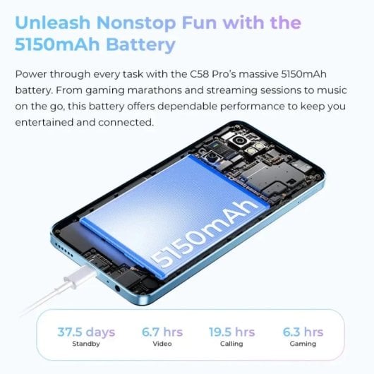 Oukitel C58 PRO 8GB 256GB Batería 5150mAh Pantalla 6.6? Cámara 50MP NFC