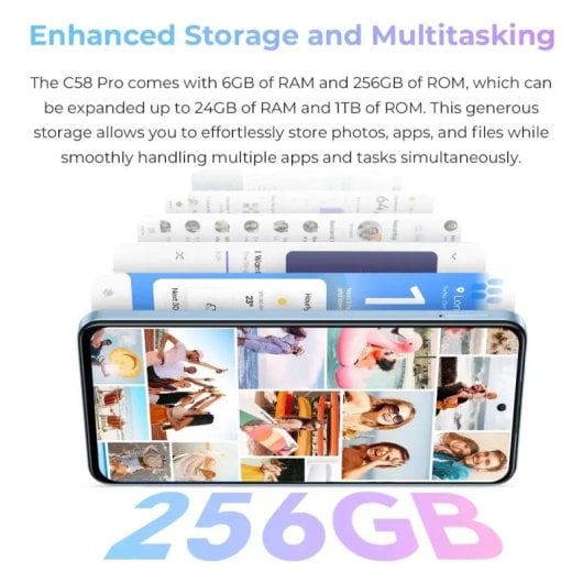 Oukitel C58 PRO 24 GB RAM 256 GB NFC 90 Hz Doppia SIM Batteria 5150 mAh