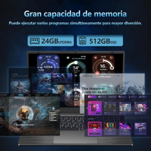 Portátil Vanwin 16.1? Celeron N5095 24GB 512GB SSD Win 11 PRO Teclado Retroiluminado
