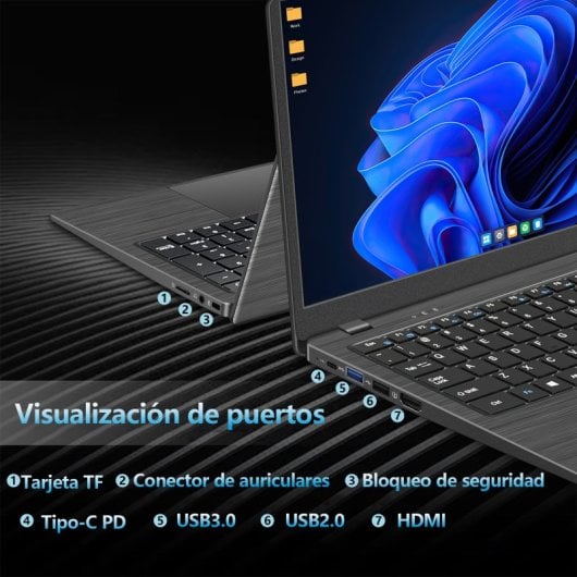 Portátil Vanwin 16.1? Celeron N5095 24GB 512GB SSD Win 11 PRO Teclado Retroiluminado