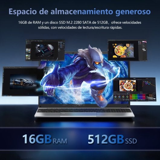 Portátil Vanwin 15,6″ Intel Celeron N5095 16GB 512GB SSD Windows 11 Pro com impressão digital