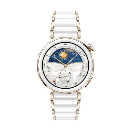 Huawei WATCH GT5 Pro Smartwatch 42 mm GPS AMOLED Weiß + Titanarmband + IP69K-beständig