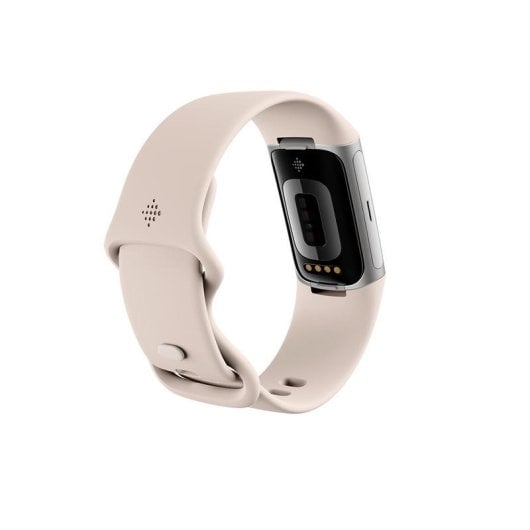 Aktivitätsarmband Fitbit Charge 6 AMOLED GPS NFC Beige Silber 7 Tage Herzfrequenzsensor Stressmanagement