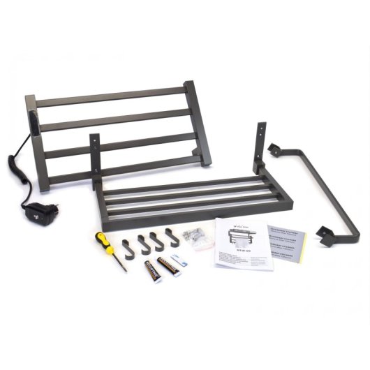 Toallero eléctrico Purline NTW-09 55W aluminio negro ultra silencioso control táctil portátil