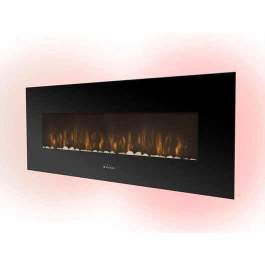 Chimenea eléctrica Purline CHE-500 2000W mural negra 8 colores LED ultrafina mando