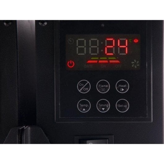 Chimenea eléctrica Purline CHE-500 2000W mural negra 8 colores LED ultrafina mando