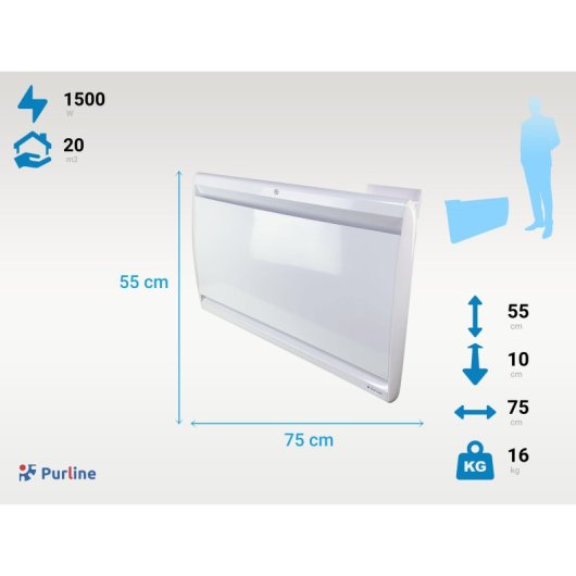 Radiador Eléctrico Purline MICAIRON A 1000W compacto control WIFI y función Open Window