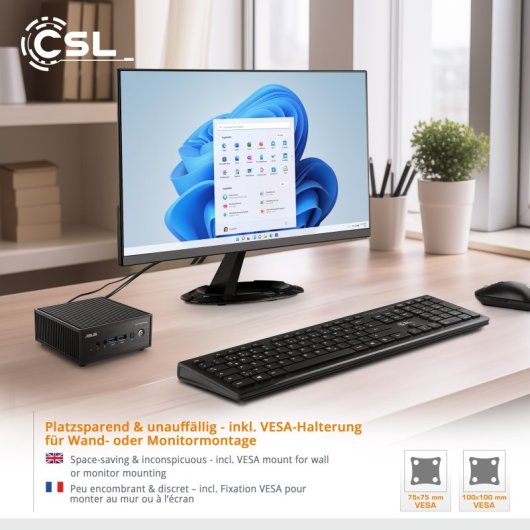 PC fisso ASUS PN42 Intel N100 32GB 2TB SSD UHD Graphics Windows 11 Pro WiFi 6