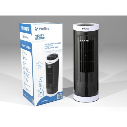 Ventilador Purline VENTY EREBUS 20W Metal Super Silencioso Oscilante Panel Táctil 1kg