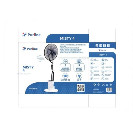Nebulizador Purline MISTY 4 60W 9 velocidades Temporizador Ionizador Depósito 3L