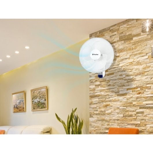 Ventilador de pared Purline Venty Argentum 50W control remoto 3 velocidades bajo consumo