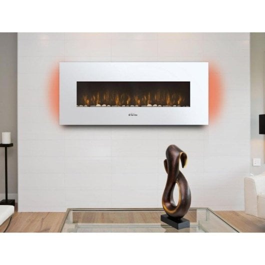 Chimenea eléctrica Purline CHE-505 2000W LED 8 Colores Cristal Templado Mural Panorámica