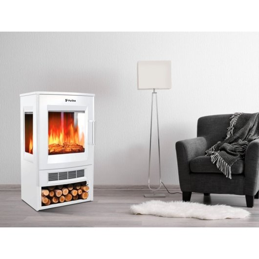 Chimenea eléctrica Purline CHE-720 W 1800W WiFi Triple cristal LED Almacenaje