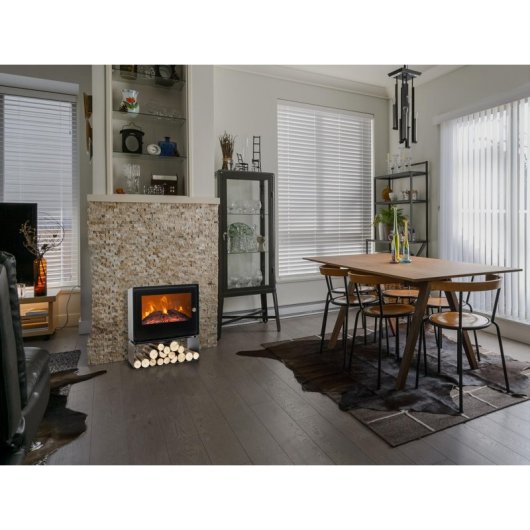 Chimenea eléctrica Purline CHE-710 1000-2000W cristal templado termostato temporizador 48x21x53cm