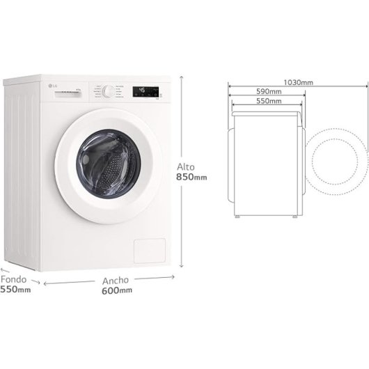 LG W4X1085NWH Lavasecadora Carga Frontal 8/5kg 1400rpm A/E Vapor Steam Wi-Fi 6 Motion Blanca