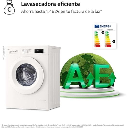LG W4X1085NWH Lavasecadora Carga Frontal 8/5kg 1400rpm A/E Vapor Steam Wi-Fi 6 Motion Blanca
