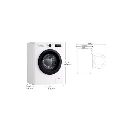 Máquina de lavar roupa LG F4X1009NWK com carga frontal, 9 kg, 1400 RPM, branca