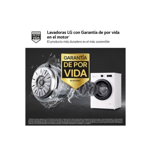 Máquina de lavar roupa LG F4X1009NWK com carga frontal, 9 kg, 1400 RPM, branca