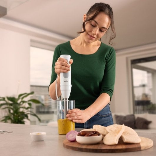 Varinha Mágica Braun 1000W 21 Velocidades Aço Inoxidável Copo e Picadora