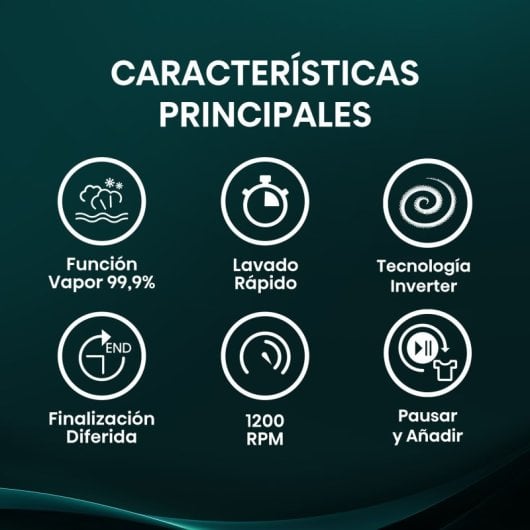Lavadora Hisense WF1G7021BW 7kg Carga Frontal 1200rpm Clase B Blanca Vapor 99.9%