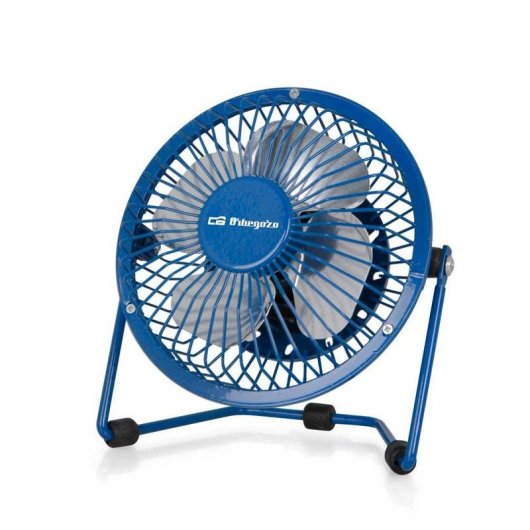 Ventoinha de Sobremesa Orbegozo PW 1026 8W 10cm USB Azul Metálica Silenciosa