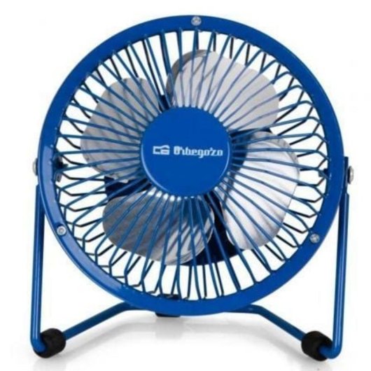 Ventoinha de Sobremesa Orbegozo PW 1026 8W 10cm USB Azul Metálica Silenciosa