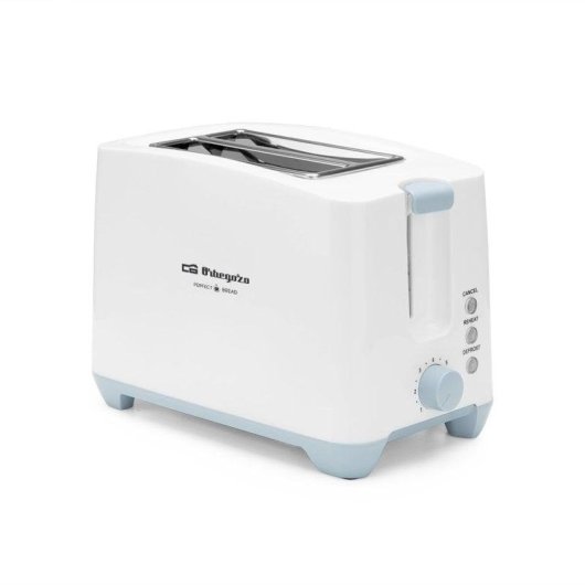 Tostadora Orbegozo TO 3020 2 Ranuras 750W 7 Niveles Descongelar Blanco y Gris