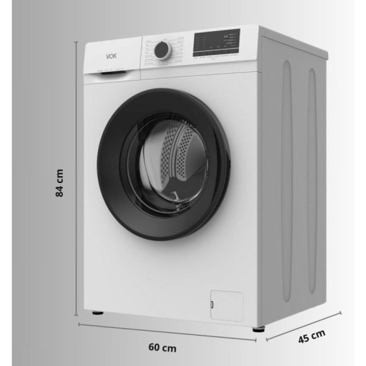 VOK EVW-6BAWL21 Lavadora Carga Frontal 6kg 1200rpm Motor Inverter con Vapor Blanca