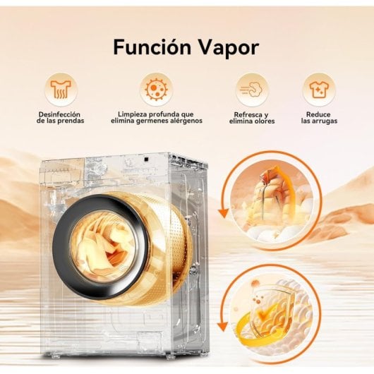 VOK EVW-6BAWL21 Lavadora Carga Frontal 6kg 1200rpm Motor Inverter con Vapor Blanca