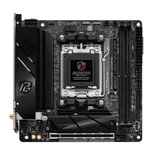 Carte mère ASRock B650I AM5 Mini ITX Phantom Gaming Lightning DDR5 WiFi 6E 2,5 GHz LAN M.2 Gen5