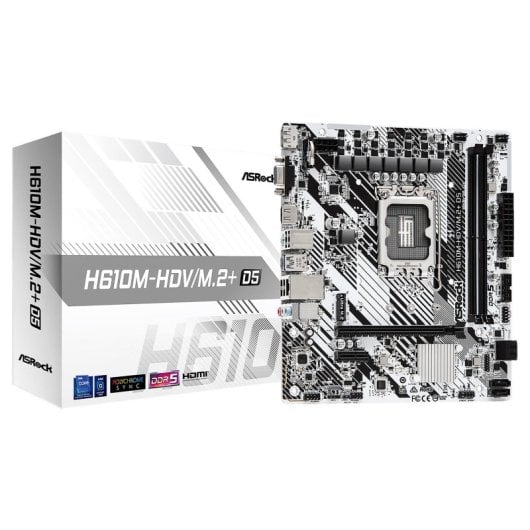 Carte mère ASRock H610 Intel LGA 1700 Micro ATX H610M-HDV/M.2+ DDR5 M.2+