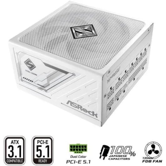 Source d'alimentation Asrock SL-850GW 850W 80 PLUS Gold modulaire blanche