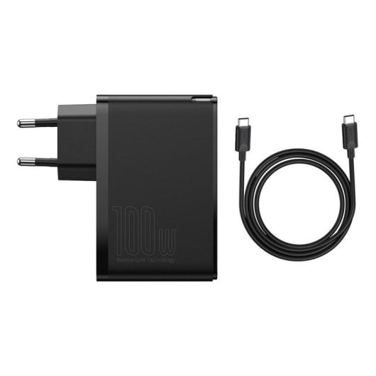 Cargador Baseus GaN2 Pro 100W 2 USB-C 2 USB-A, carga rápida y cable USB-C 1m incluido