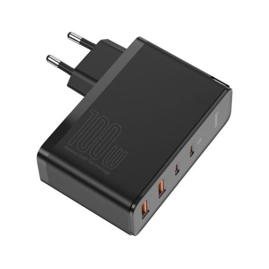 Cargador Baseus GaN2 Pro 100W 2 USB-C 2 USB-A, carga rápida y cable USB-C 1m incluido