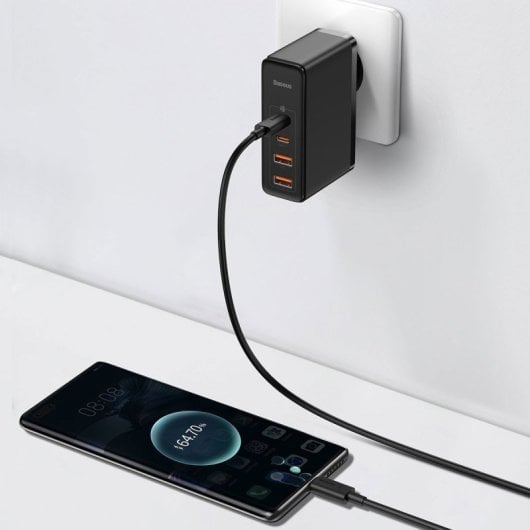 Cargador Baseus GaN2 Pro 100W 2 USB-C 2 USB-A, carga rápida y cable USB-C 1m incluido