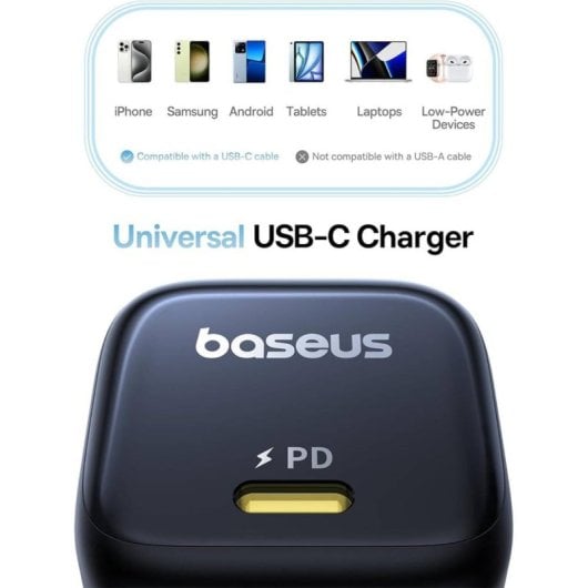 Adaptador de Corriente Baseus PicoGo GaN Ultra-Mini USB-C 45W Negro carga rápida