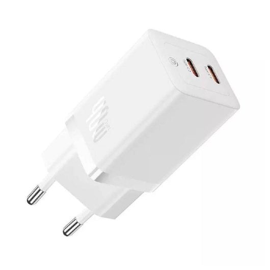 Baseus GAN5 Pro Caricabatterie rapido USB-C doppio da 40 W con protezione avanzata, bianco